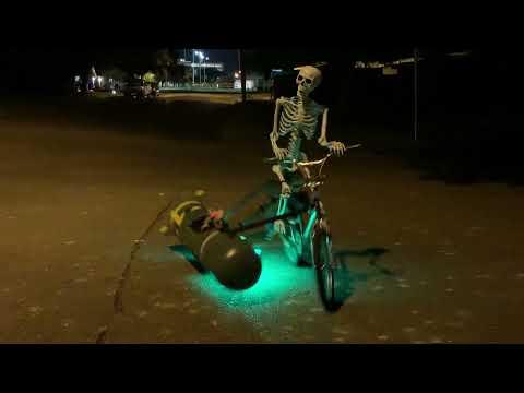 Skeleton Bike Riding Halloween night.