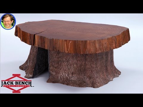 Slab Coffee Table with Tree Trunk Base - 5 Videos in ONE!