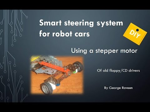 Smart steering system for robotic cars - using a stepper motor in floppy/CD drives