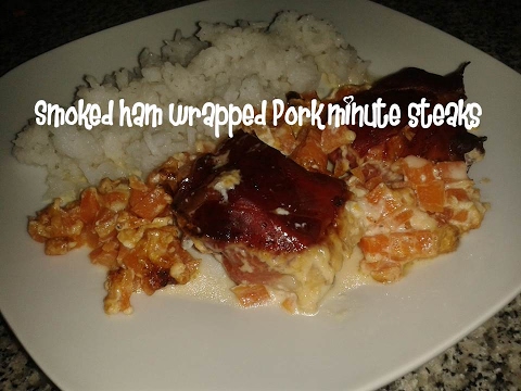 Smoked ham wrapped Pork minute steaks recipe