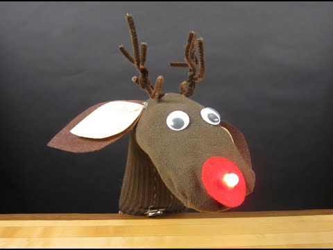 Soft Circuit Reindeer Sock Puppet!