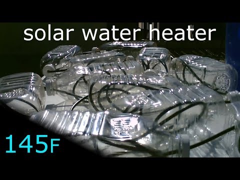 Solar Water Heater! - Multi-Bottle (&amp;amp; black poly pipe) Solar Water Heater - 145F - Easy DIY