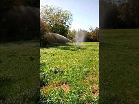 Solar powered irrigator in operation