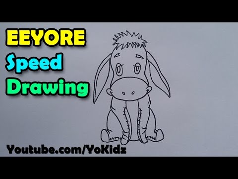 Speed Drawing of Eeyore, How to draw Eeyore