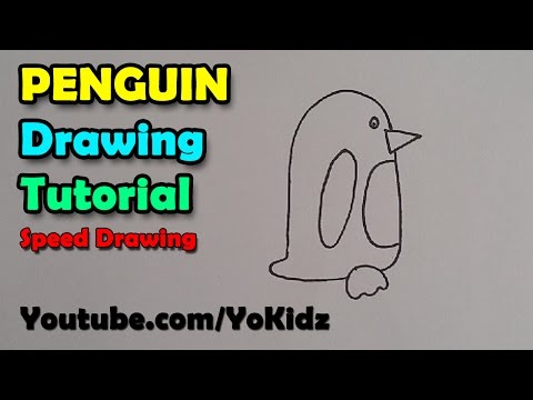 Speed Drawing of How to draw Penguin | Time Lapse