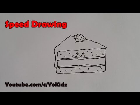 Speed Drawing of How to draw cake slice | Time Lapse