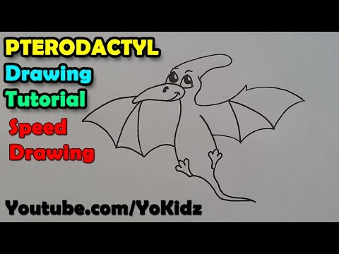 Speed Drawing of Pterodactyl, How To Draw A Pterodactyl