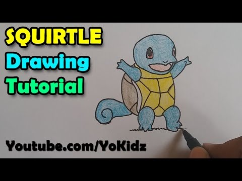 Speed Drawing of Squirtle, How to draw Squirtle