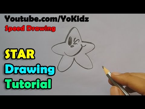 Speed Drawing of star, How to draw cartoon star