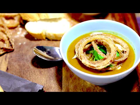 Spiced Butternut Squash Soup Recipe | Crispy Onion | How to | Cooking with Benji