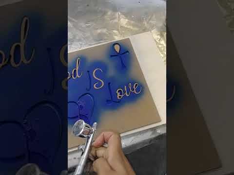 Spray painting a stencil