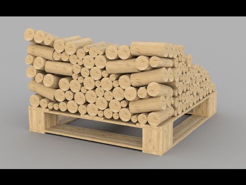 Stacking firewood with pallet wrap