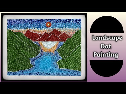 Step by step landscape dot painting | dot art tutorial # 4 | leisure Space