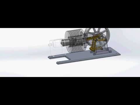 Sterling Engine Simulacion Solidworks