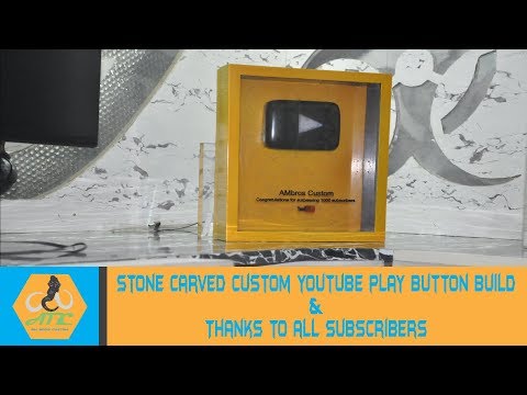 Stone carved YouTube play button