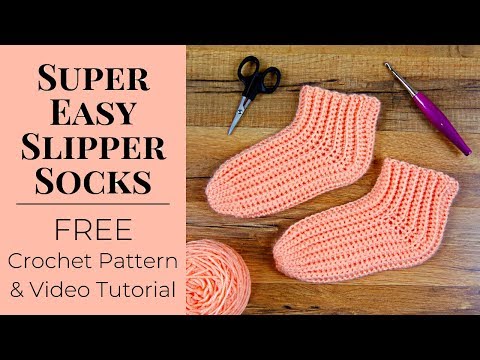 Super Easy Slipper Socks - FREE Crochet Pattern for Beginners | Yay For Yarn