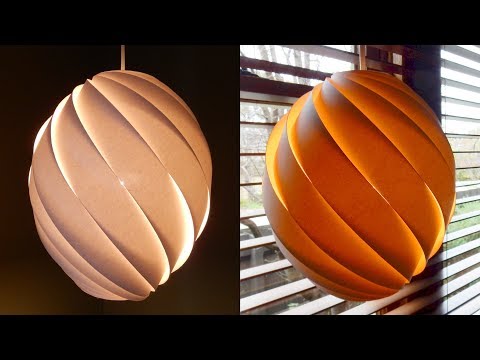 Swirl pendant lamp - how to make a spiral paper lampshade/lantern - EzyCraft