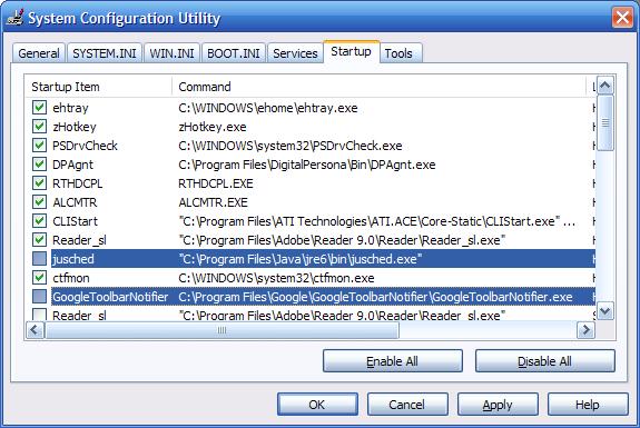 Sys Config. Startup XP.JPG