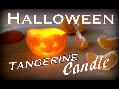 Tangerine Halloween Candle - DIY