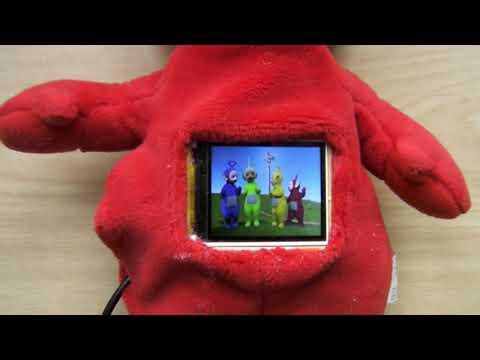 Teletubbies toy with real LCD screen on its tummy playing real videos with sound