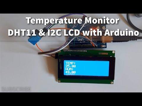 Temperature Monitor With DHT11 and I2C 20x4 LCD ARDUINO