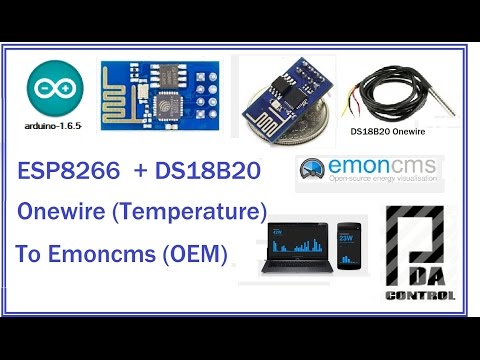 Test ESP8266 and DS18B20 (Temperature) OneWire to Emomcms : PDA_Control