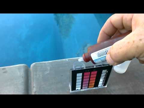 Testing Chlorine Level on Swimming Pool