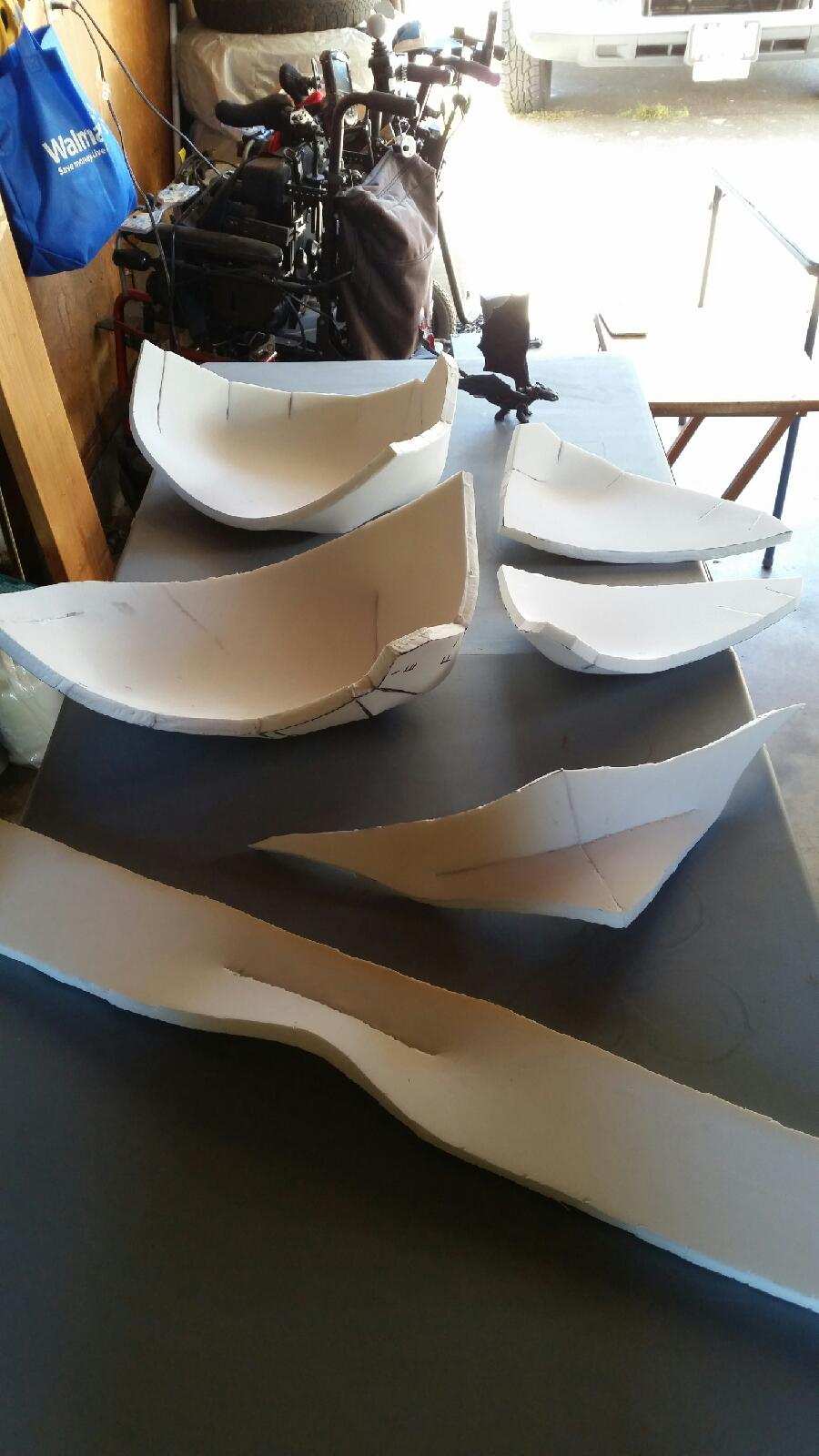 The head pieces glued and ready to form like Vultron Day 5.jpg