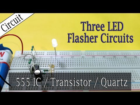 Three Ways to make LED Flasher Circuit with Rate Control and Alternate Flashing