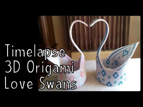 Timelapse 3D Origami Love Swans