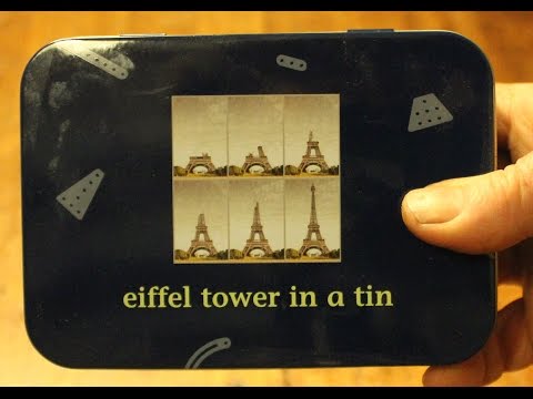 Tinned Eiffel Tower with Fireworks Animation. Le Tour Eiffel fvm.  La Torre Eiffel - animada