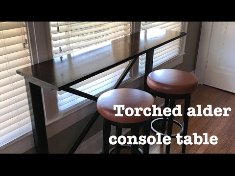 Torched alder console table // How-To