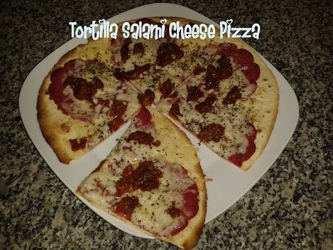 Tortilla Salami Gouda Pizza Recipe