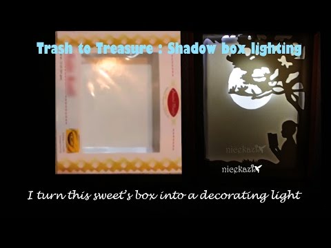 Trash to Treasure :Shadow box lighting(Sweet's box to decorating light)