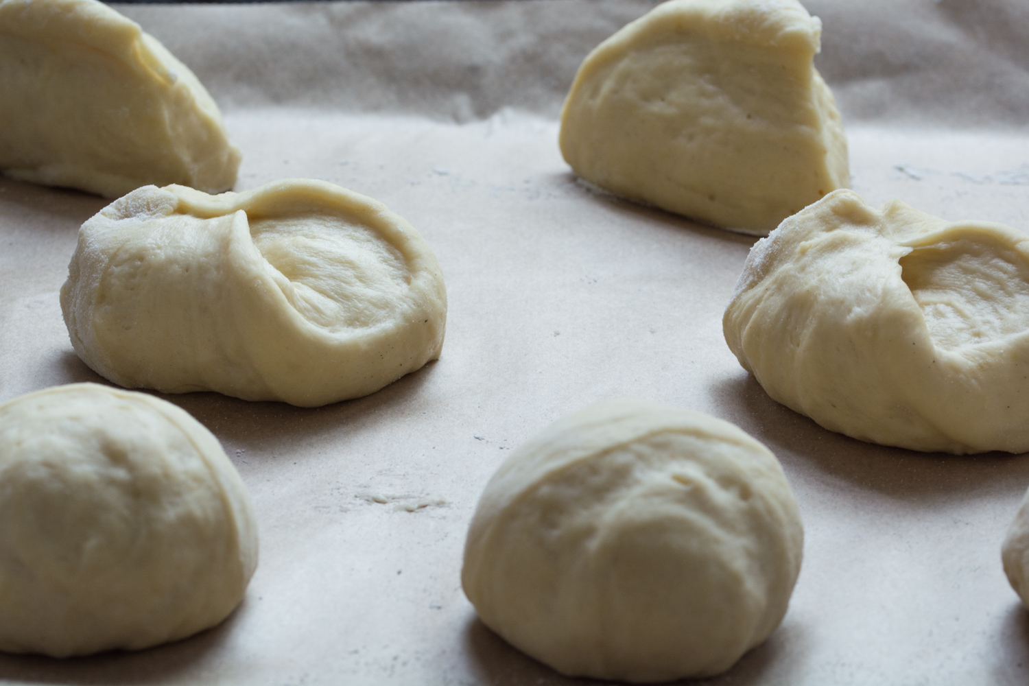 Triangles of dough into balls.jpg