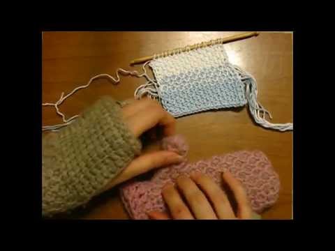 Tunisian Crochet - Mitts (Round Split to Flat Join) Part 4 - Color Work