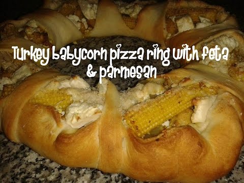 Turkey babycorn pizza ring with feta &amp;amp; parmesan recipe