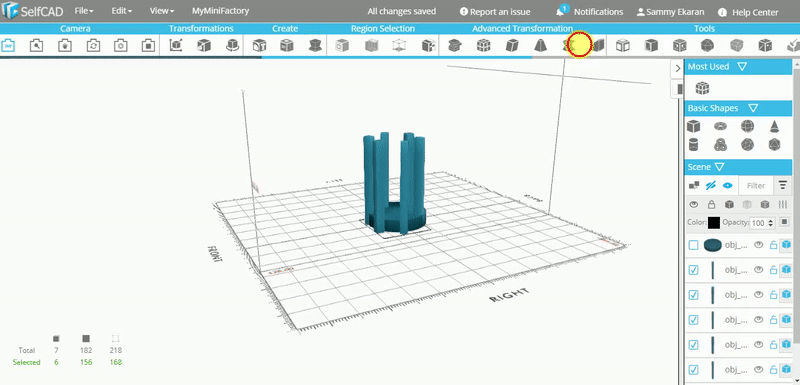 Twisting Models in SelfCAD.gif