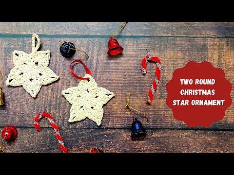 Two Round Easy Crochet Christmas Star Ornament