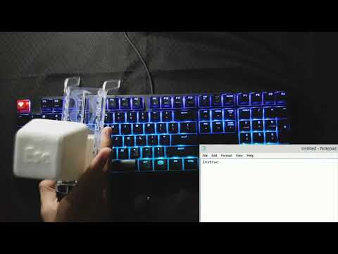 Typing with 3d printed big keycap