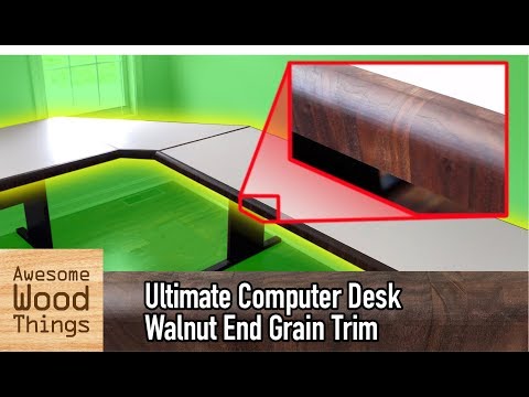 Ultimate Computer Desk - Walnut End Grain Trim DIY