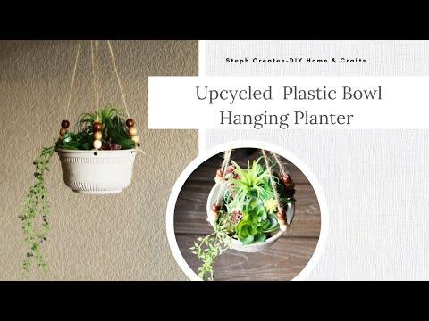 Upcycled Plastic Bowl Hanging Planter