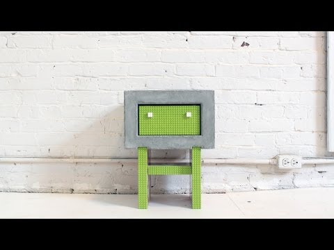 Use Legos to make a DIY Concrete Nightstand