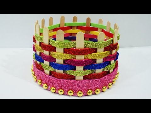 Very Easy Best Out of Waste Popsicle Sticks Craft Idea | DIY Chocolate Basket | Easy Craft Ideas