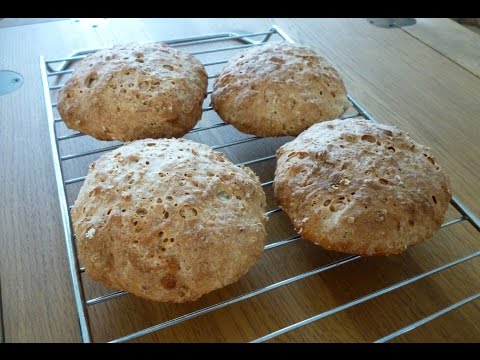 Very Easy Crusty Bread Rolls Recipe -- no mixer, no knead, no breadmaker