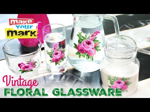 Vintage Floral Glassware DIY (dishwasher/food safe)