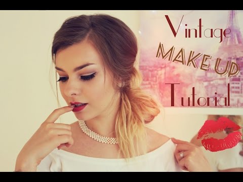 Vintage Make Up Tutorial Red Lips and Nude Eyes