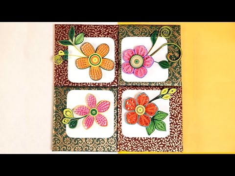 Wall Frames Flowers DIY | Paper Quilling Designs | DIY Room Decor