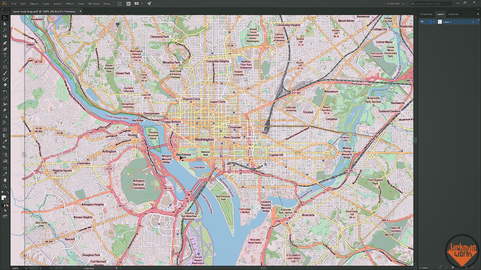 Washington D.C. Reclaimed Wall Map with Epoxy Resin River Road Inlay 3.jpg