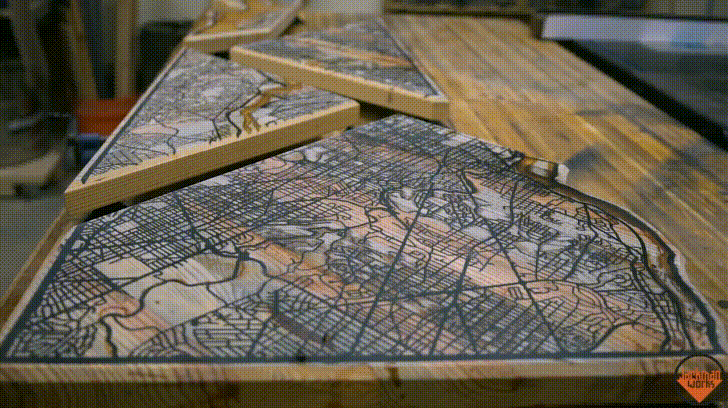 Washington D.C. Reclaimed Wall Map with Epoxy Resin River Road Inlay 37 GIF.gif